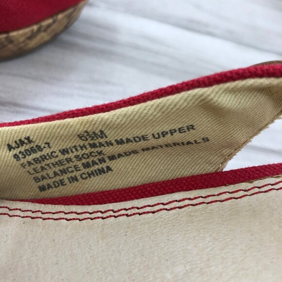 Nickels Wedges Women's 6.5 Ajax Red Cork Slingback Open Toe - Picture 10 of 11